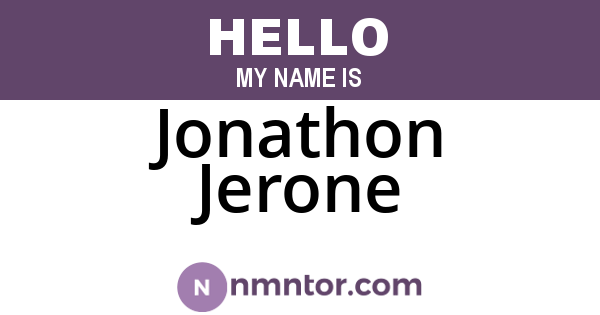 Jonathon Jerone
