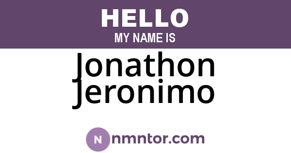 Jonathon Jeronimo