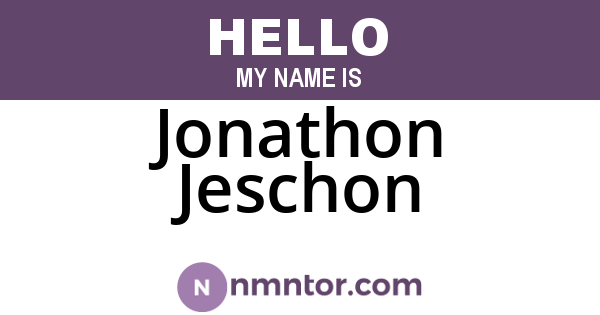 Jonathon Jeschon