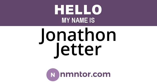 Jonathon Jetter