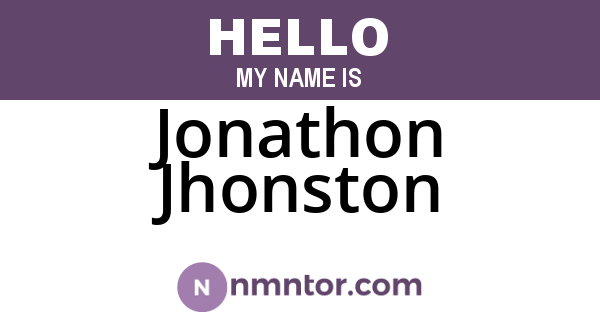 Jonathon Jhonston
