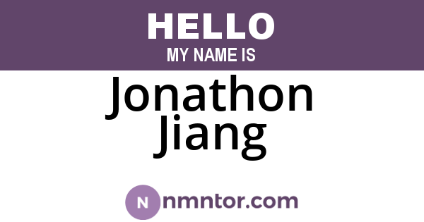 Jonathon Jiang