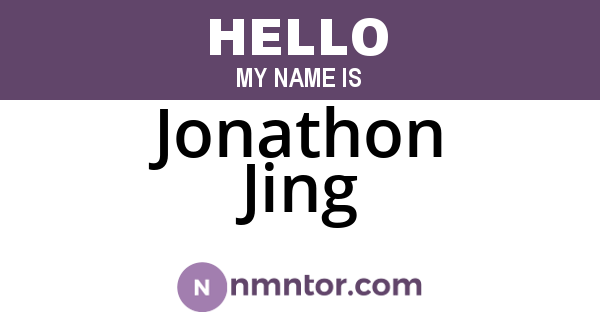 Jonathon Jing