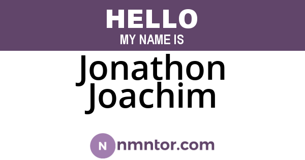 Jonathon Joachim
