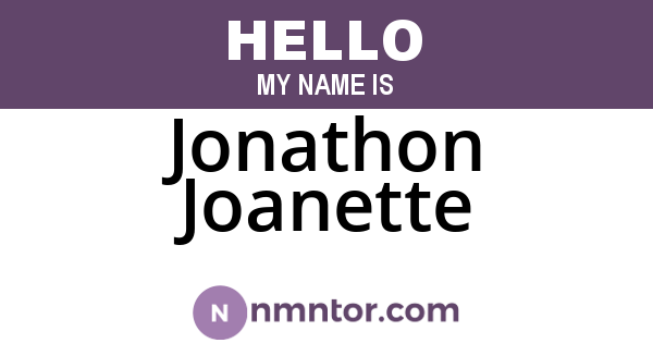 Jonathon Joanette