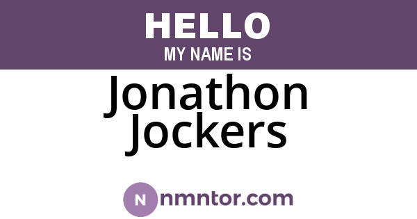 Jonathon Jockers