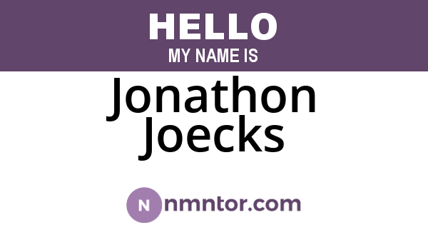Jonathon Joecks