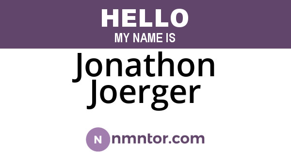 Jonathon Joerger