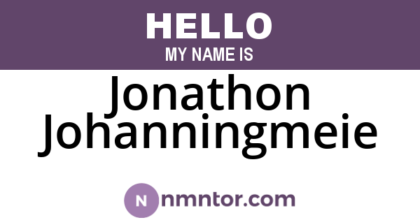 Jonathon Johanningmeie