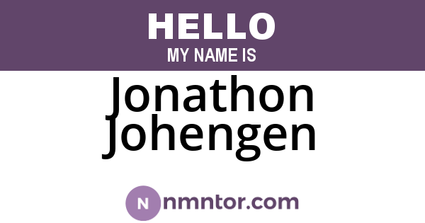 Jonathon Johengen