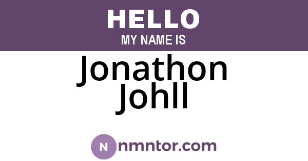 Jonathon Johll