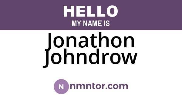 Jonathon Johndrow