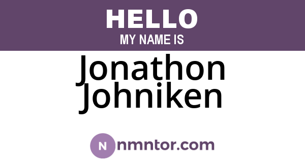 Jonathon Johniken