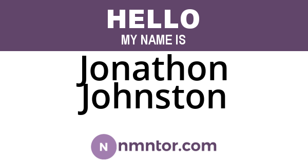 Jonathon Johnston