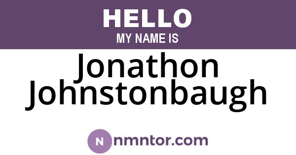 Jonathon Johnstonbaugh