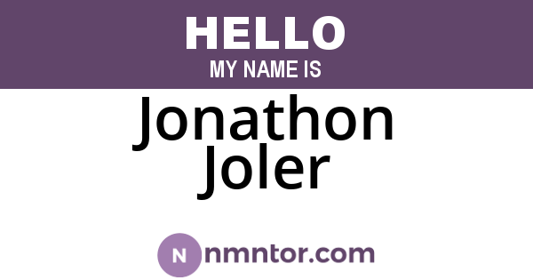 Jonathon Joler