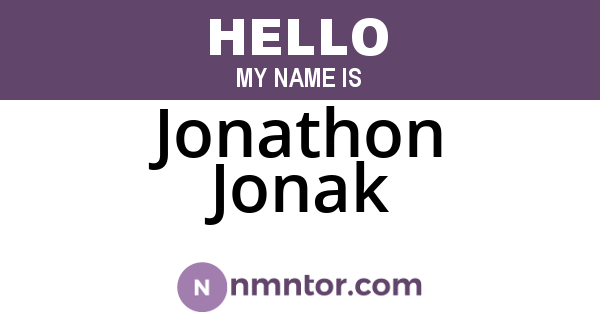 Jonathon Jonak