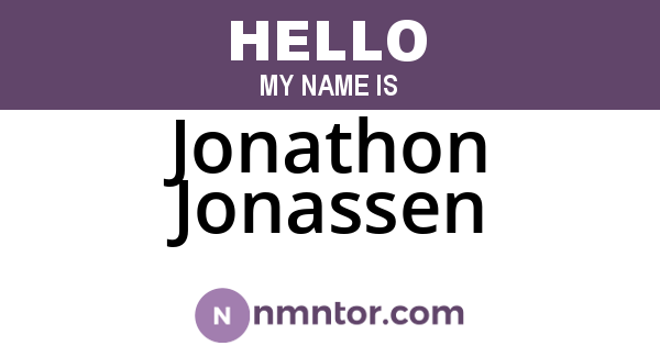 Jonathon Jonassen