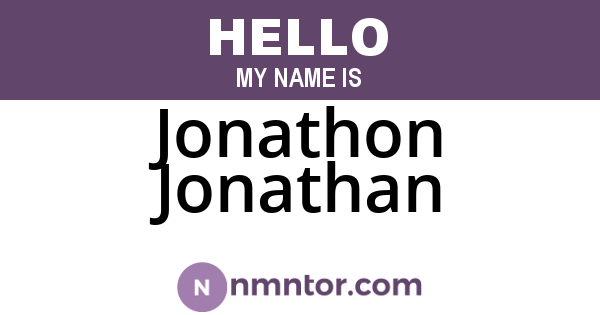 Jonathon Jonathan