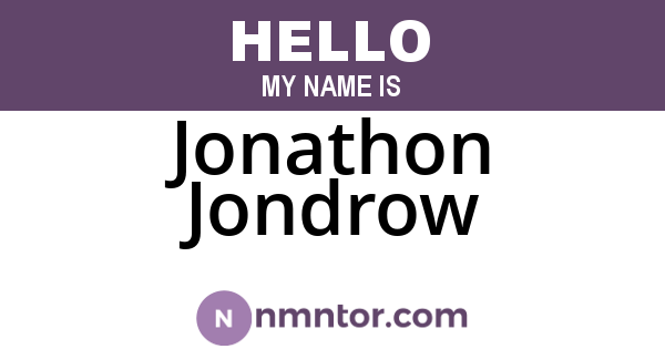 Jonathon Jondrow