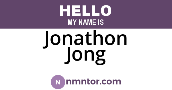 Jonathon Jong