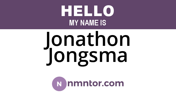 Jonathon Jongsma