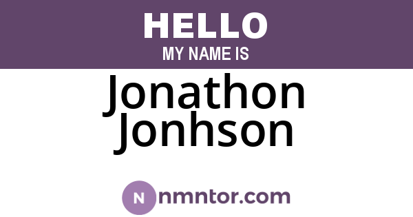 Jonathon Jonhson