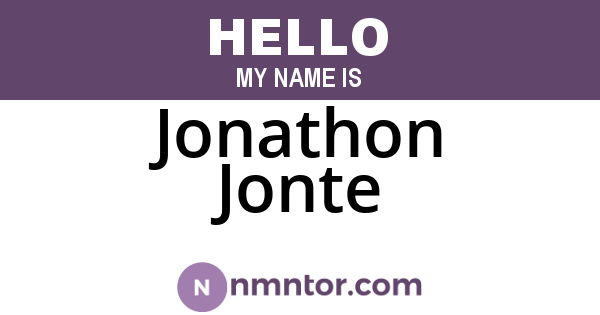 Jonathon Jonte