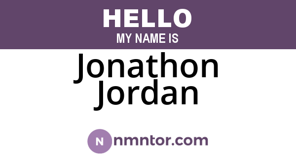 Jonathon Jordan