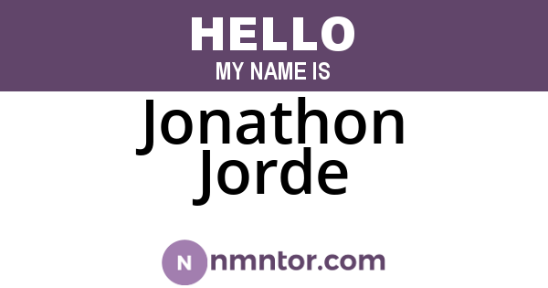 Jonathon Jorde