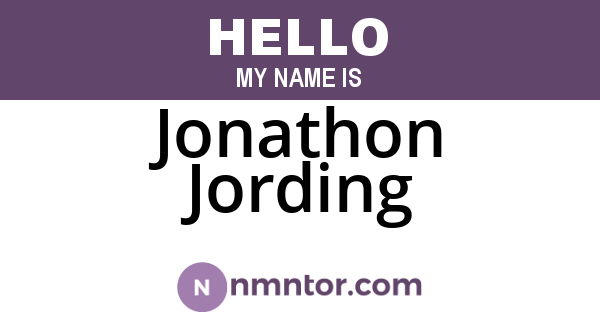 Jonathon Jording