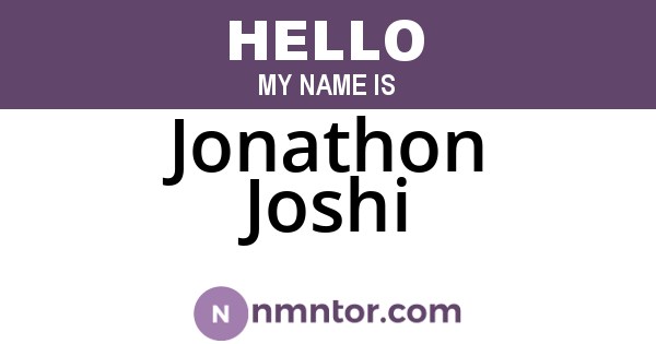 Jonathon Joshi