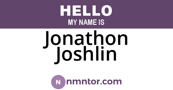 Jonathon Joshlin