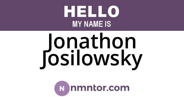 Jonathon Josilowsky