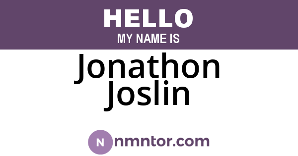Jonathon Joslin