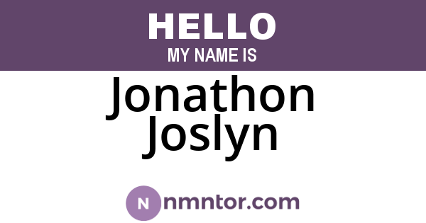 Jonathon Joslyn