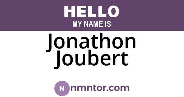 Jonathon Joubert
