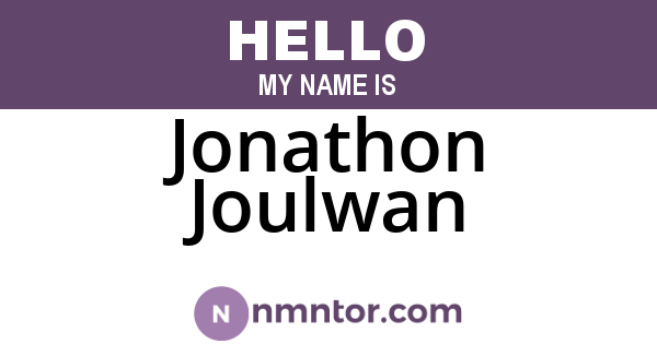 Jonathon Joulwan