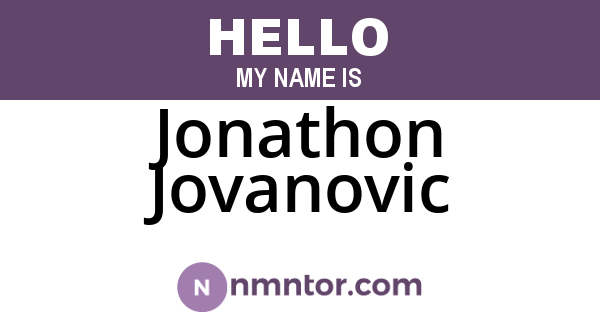 Jonathon Jovanovic