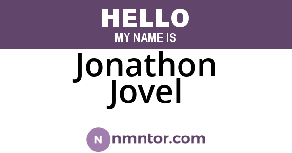 Jonathon Jovel