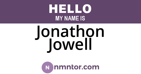 Jonathon Jowell
