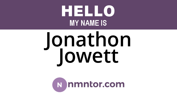 Jonathon Jowett