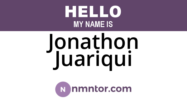 Jonathon Juariqui