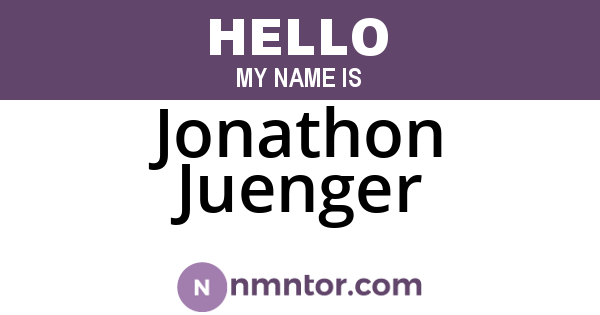 Jonathon Juenger