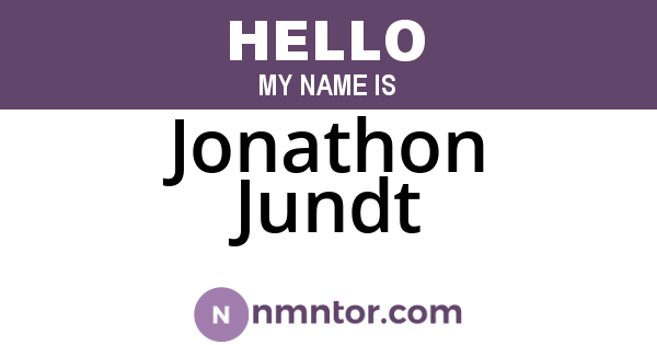 Jonathon Jundt