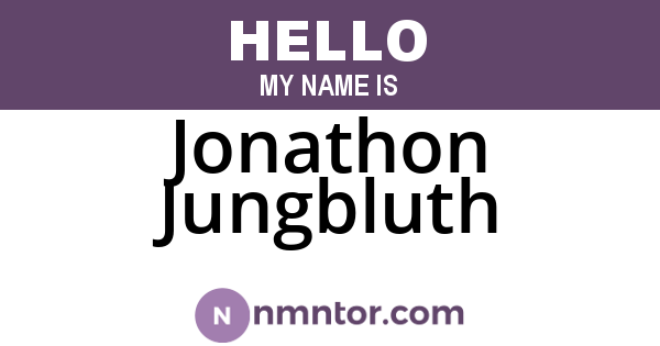 Jonathon Jungbluth