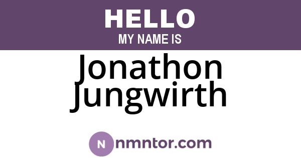 Jonathon Jungwirth