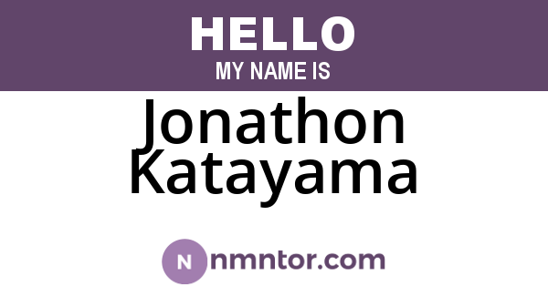 Jonathon Katayama