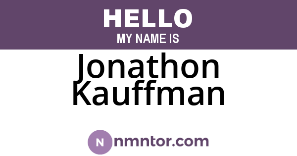 Jonathon Kauffman