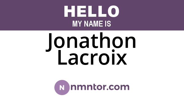 Jonathon Lacroix